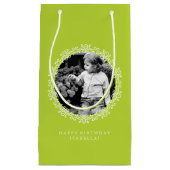 Kiwi Green Fancy Swirls Foto Lijst Klein Cadeauzakje (Voorkant)