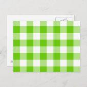 Kiwi Green Gingham Briefkaart (Voorkant / Achterkant)