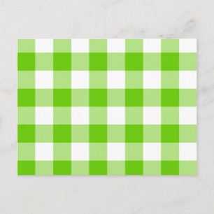 Kiwi Green Gingham Briefkaart