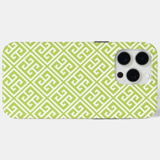 Kiwi Green Greek Key Pattern Case-Mate iPhone Case (Achterkant (horizontaal))