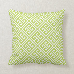Kiwi Green Greek Key Pattern Kussen