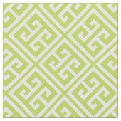 Kiwi Green Greek Key Pattern Stof (Close Up)