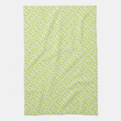 Kiwi Green Greek Key Pattern Theedoek (Verticaal)
