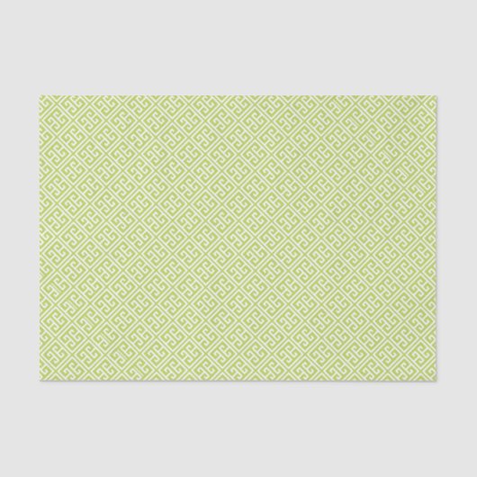 Kiwi Green Greek Key Pattern Tissuepapier (Voorkant)