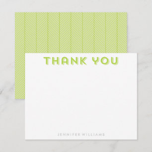 Kiwi Green Herringbone Pattern Dank je wel Kaart