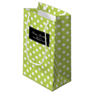 Kiwi Green Polka Dots gepersonaliseerd Klein Cadeauzakje