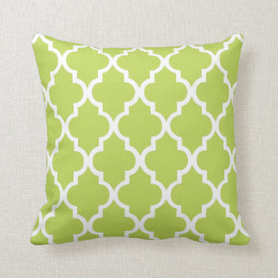 Kiwi Green Quatrefoil Pattern Kussen