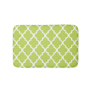 Kiwi Green Quatrefoil Tegels Pattern Badmat