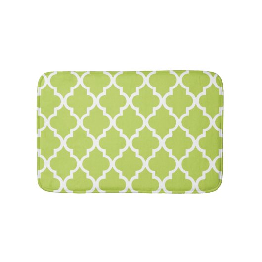 Kiwi Green Quatrefoil Tegels Pattern Badmat (Voorkant)