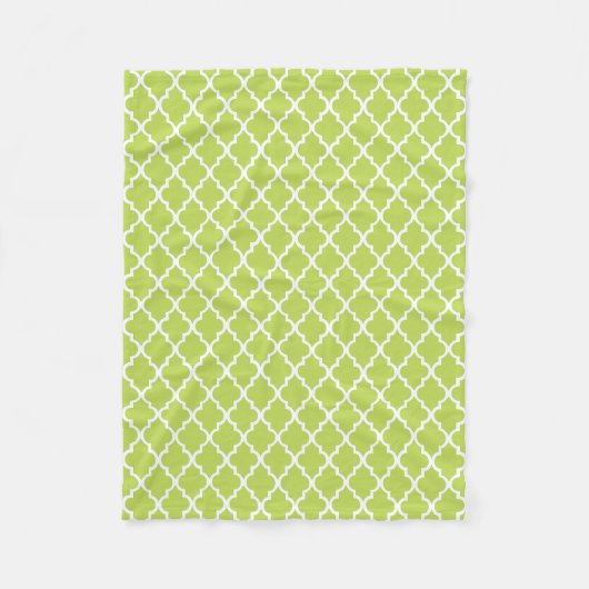 Kiwi Green Quatrefoil Tegels Pattern Fleece Deken (Voorkant)