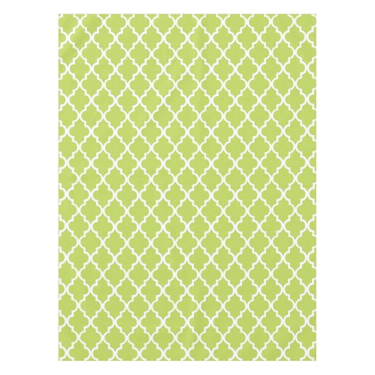 Kiwi Green Quatrefoil Tegels Pattern Tafelkleed (Voorkant)