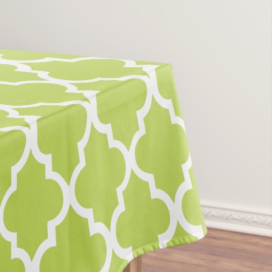 Kiwi Green Quatrefoil Tegels Pattern Tafelkleed (Voorbeeld)