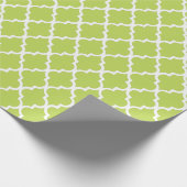 Kiwi Green Quatrefoil Tiles Pattern Cadeaupapier (Hoek)