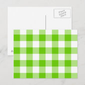 Kiwi Groen Gingham Briefkaart (Voorkant / Achterkant)