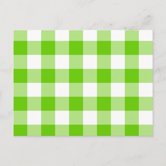 Kiwi Groen Gingham Briefkaart (Voorkant)