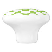 Kiwi groene en witte pokadop Ceramic Knob. Keramische Knop (Zijkant)