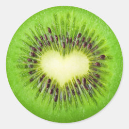 Kiwi hart ronde sticker