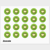 Kiwi hart ronde sticker (Vel)