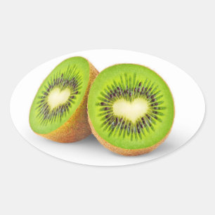 Kiwi harten ovale sticker