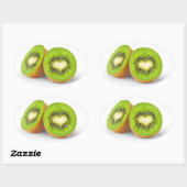 Kiwi harten ovale sticker (Vel)