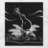 Kiwi in de Nieuw-Zeelandse Struik Wijn Etiket (Enkel label)