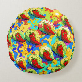 Kiwi Inferno - Ananas Rijk Rond Kussen