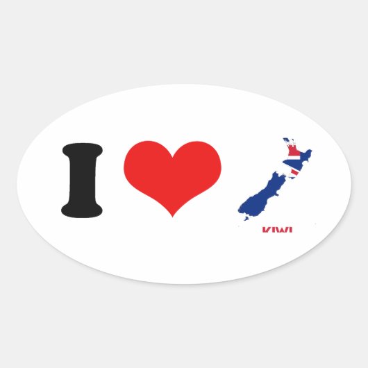 KIWI KAART OVALE STICKER (Voorkant)