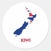 KIWI KAART RONDE STICKER (Voorkant)