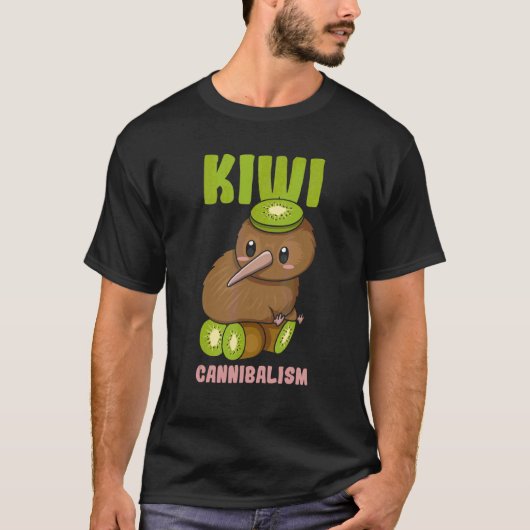 Kiwi kannibalisme woordspeling voor een Kiwi vogel T-shirt (Voorkant)