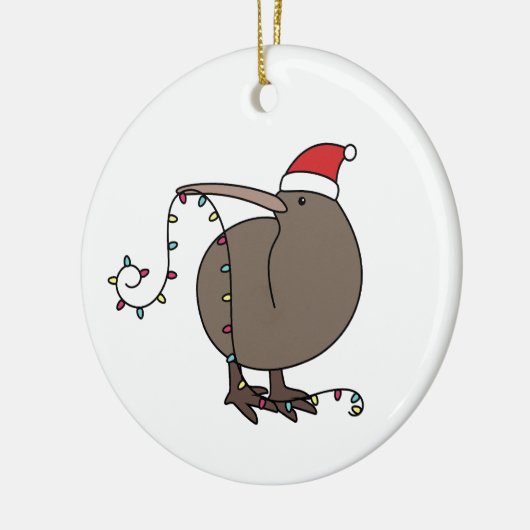 Kiwi Kerstmis Keramisch Ornament (Links)