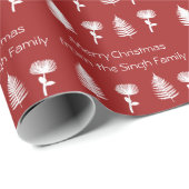 Kiwi Kerstmis Pohutukawa Flower Nieuw-Zeeland Cadeaupapier (Rol Hoek)