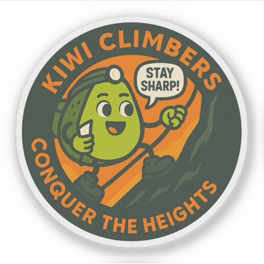 Kiwi Klimmers Overwinnen De Hoogten Sticker (Voorkant)