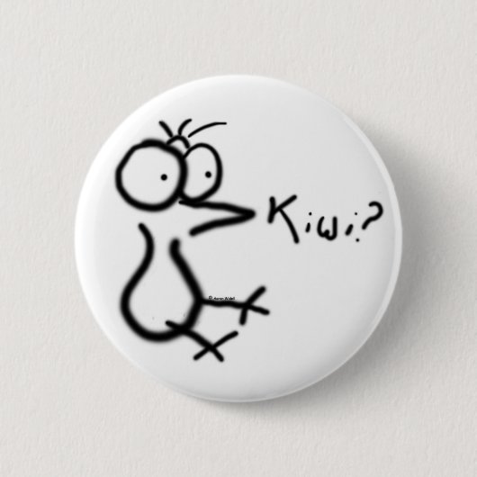 "Kiwi?" Knoop! Ronde Button 5,7 Cm (Voorkant)
