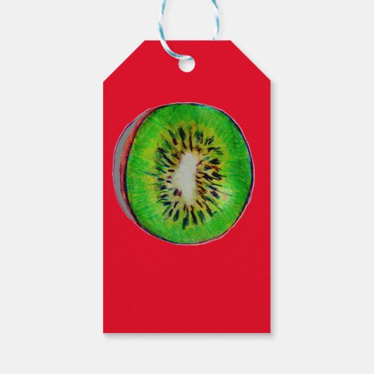 Kiwi Kunst op Set van Gift Labels Cadeaulabel (Achterkant)