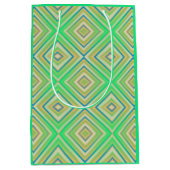 Kiwi Lime Green Alternative Diamond Pattern Medium Cadeauzakje (Voorkant)