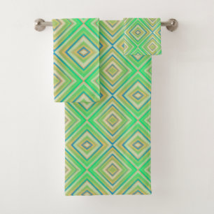 Kiwi Lime Groen Alternatief Diamant Patroon Bad Handdoek