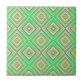Kiwi Lime Groene Alternatieve Diamant Patroon  Tegeltje (Voorkant)