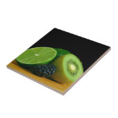 Kiwi, Limoen en Blackberry Tegeltje (Zijkant)