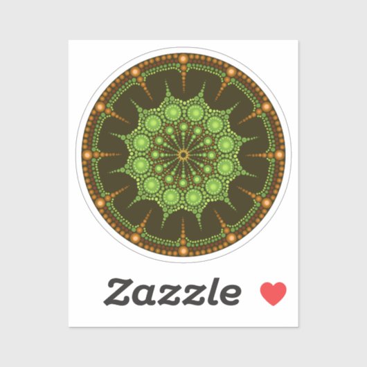 Kiwi Mandala Sticker (Vel)