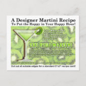 Kiwi Martini Recept Briefkaart (Voorkant)
