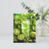 Kiwi Mint Fizz – Groene verfrissing Feestdagenkaart (Staand voorkant)