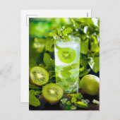 Kiwi Mint Fizz – Groene verfrissing Feestdagenkaart (Voorkant / Achterkant)