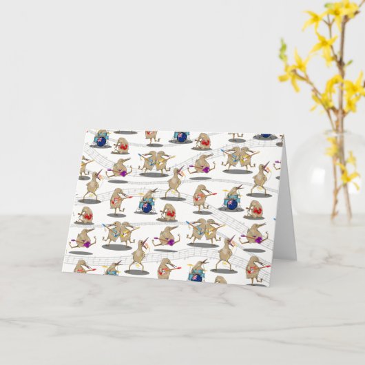 Kiwi Music Pattern Kaart (Gele Bloem)