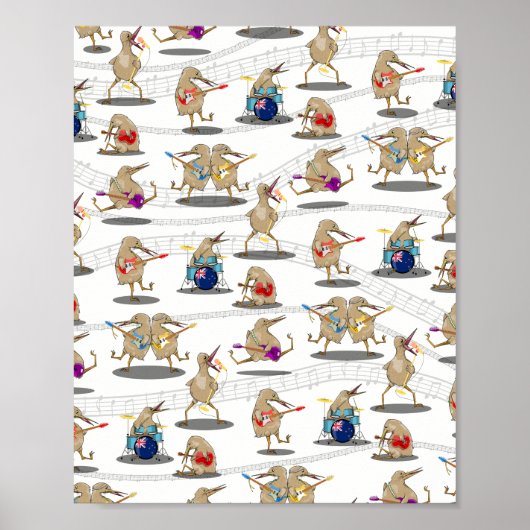 Kiwi Music Pattern Poster (Voorkant)