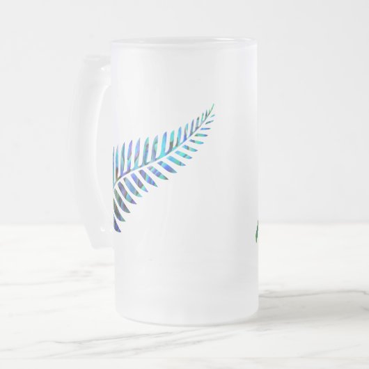 KIWI NEW ZEALAND FERN PAUA MATGLAS BIERPUL (Voorkant links)