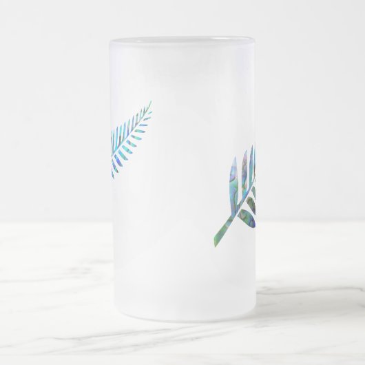 KIWI NEW ZEALAND FERN PAUA MATGLAS BIERPUL (Center)