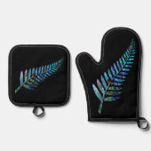 KIWI NEW ZEALAND FERN PAUA OVENWANT & PANNENLAP SET (Voorkant)