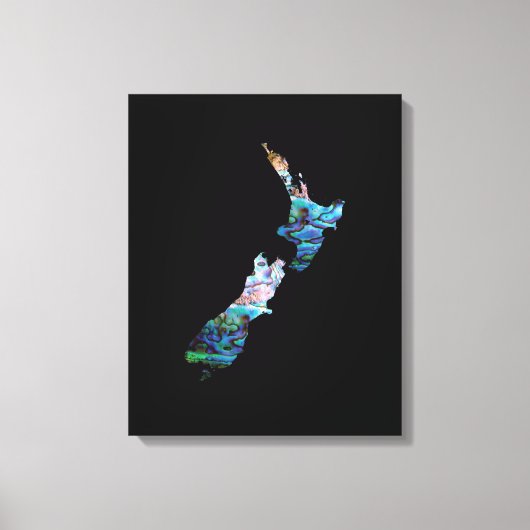 KIWI NEW ZEALAND MAP PAUA CANVAS AFDRUK (Voorkant)