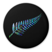 KIWI NEW ZEALAND PAUA FERN KERAMISCHE KNOP (Voorkant)