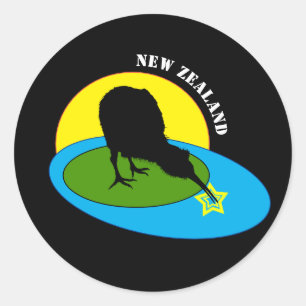 Kiwi - Nieuw-Zeelandse Vogel & Bro Mode (reizen) Ronde Sticker